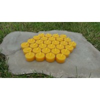 30 Hand Poured Beeswax Tealight Candles, All-natural Cotton Wick, Clear Cups 759754378247  392102715641